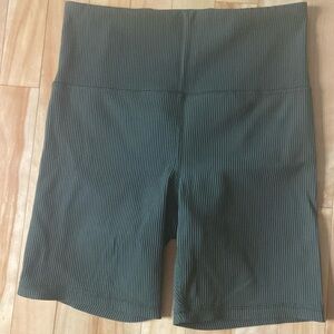 Olive green biker shorts